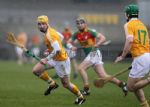 Antrim's Simon McCrory in action during Sunday's NHL Div 2 win over Carlow at Casement Park. Pic by John McIlwaine