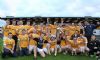 Antrim celebrate their win over Armagh in Wednesday evening's Ulster Under 21 Hurling final at Casement Park. Pic by John McIlwaine