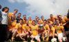 Antrim celebrate their win over Down in the Ulster Senior Hurling Final at Casement Park. Pic by John McIlwaine