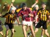 Cushendall's Cahir McNaughton wins possession during the Minor semi-final win over Ballycastle.