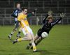 Antrim's Michael McCann kicks a point in his team's win over Sligo in Saturday evening's NFL Div 4 top of the table clash at Casement Park.