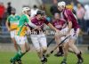Cushendall's Aiden Delargy battles to shake off the attentions of Glenariffe's Chris Shepherd during the SHC quater-final in Loughgiel