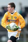 CJ McGourty whose late point from a free earned Antrim a draw with Leitrim in Carrick-on-Shannon