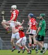 Loughgiel players jump for joy after their win over Sarsfields. 