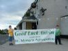 St Marys U8's Conal Smyth and Luke Mulholland unveil club Banner at the Gate Inn Aghagallon