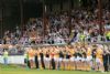 Antrim players join in the minute's applause for former Roscommon great Dermot Earley who died last week. Earley's son Dermot jnr. was a member of the Kildare team who Antrim played out an exciting draw with in Newbridge on Saturday evening. Pic by Aidrian Melia