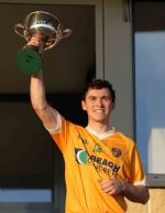 Antrim captain Conor McCann lifts the Under 21 Cup after his team's win over Derry