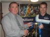 A league Cathedral Cup presented to Adrian McCrystal (St John the Baptist Boys) by Mark McTaggart (INTO)