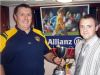 D league Monsignor Tom Toner Cup presented to Gavin Gallagher (St Josephs, Lisburn) by Sen Fleming (Youth and Development Officer CLG Aontroim)