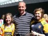 Former Rossa hurling star Paddy Rogan and his daughers Dervla and Cliena 