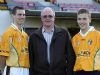 Hugh Campbell of team sponsors McAvoy Construction with team captain Neil McManus and vice-captain Paul Shields