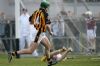 Eddie Brennan fires the ball to the Antrim net in the opening minute