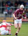 Cushendalls Arron Graffin breaks away to score his teams opening point in Sundays All Ireland Club Hurling semi-final defeat by Waterford and Munster champions De La Salle in Parnell Park, Dublin. 