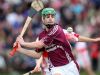 Shane McNaughton sends over a Cushendall point during the opening half. 