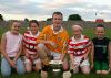 Team captain Blain McDermott with Antrim fans after the game. 