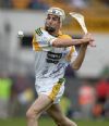 Back with a bang - Liam Watson fires in Antrim's opening goal