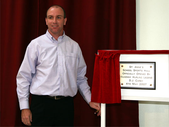 D.J. Carey Officially opens the new St. Anne's Sports Hall at the recent open day on 4th May 2007.
